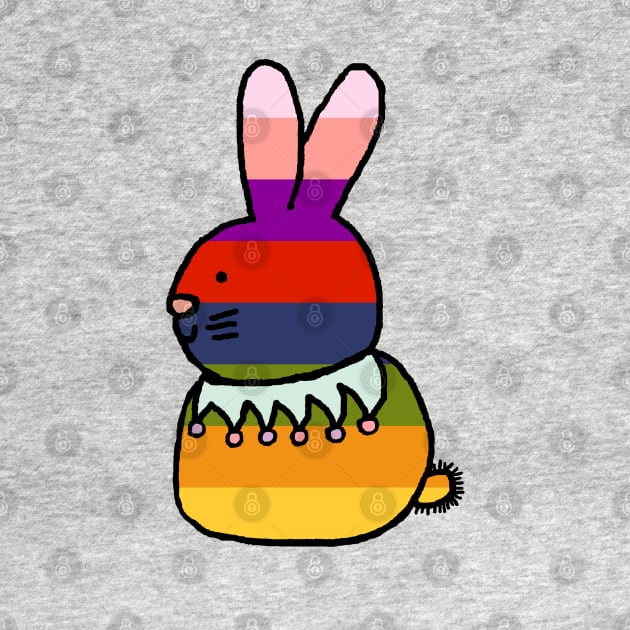 Rainbow Stripes Easter Bunny by ellenhenryart